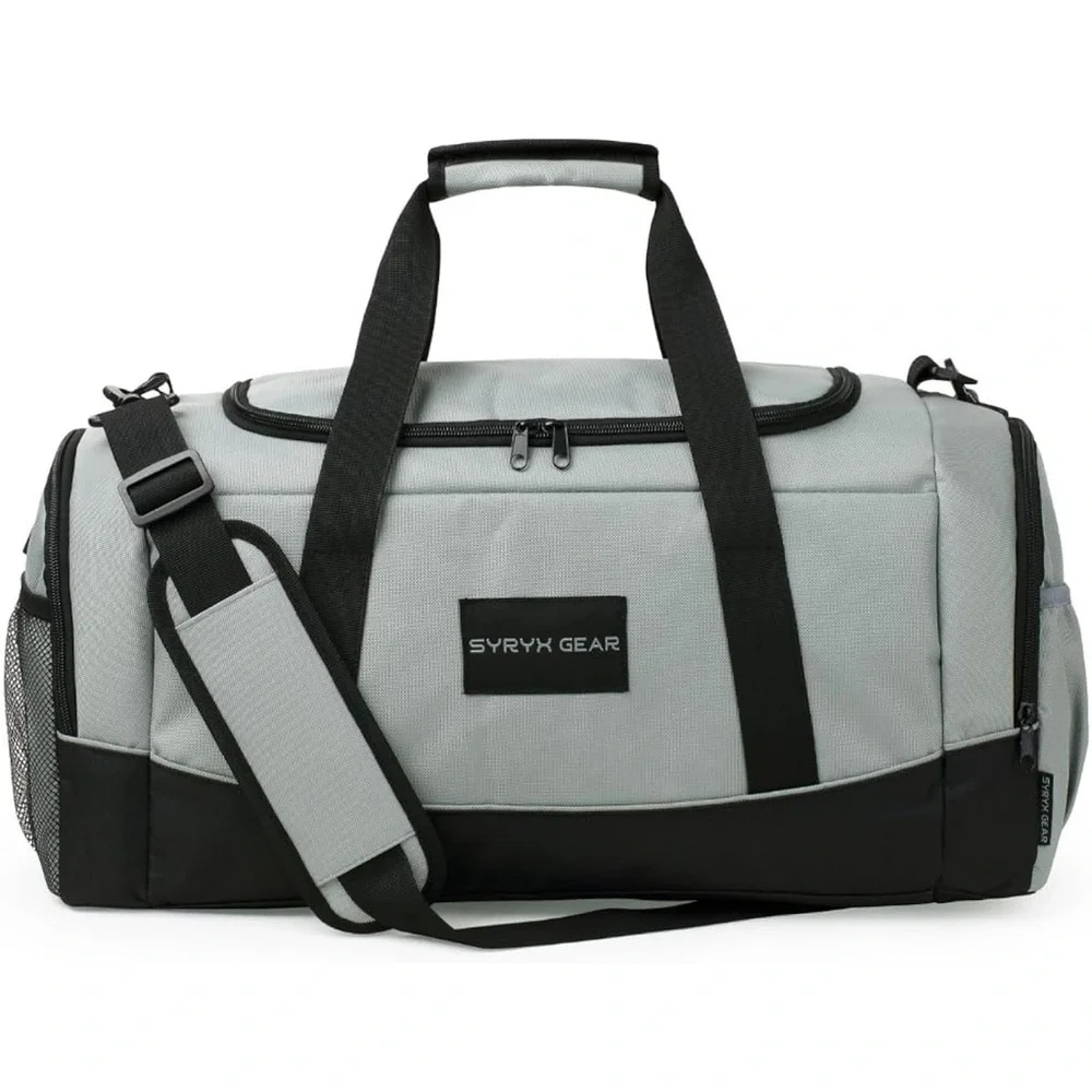 Syryx Gear Gym Bag Unisex Sports Duffle Bag Separate Wet Pocket, Shoe Spaces NWT